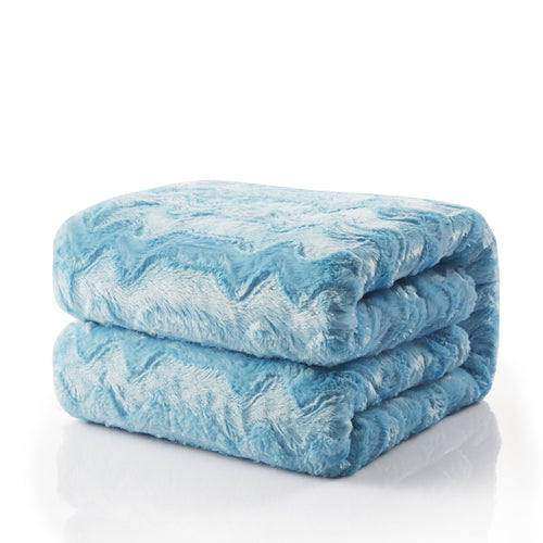 Blue Sky Faux Fur Throw Blanket