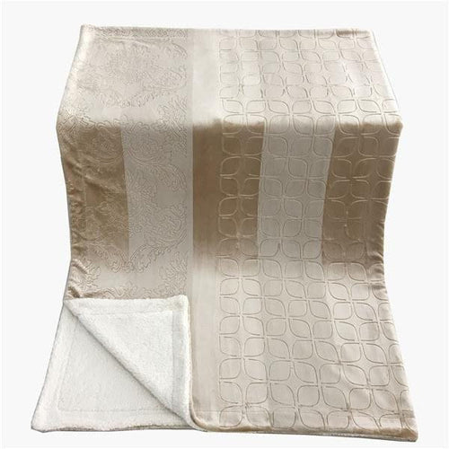 Champagne Beige Embossed Sherpa Throw Blanket