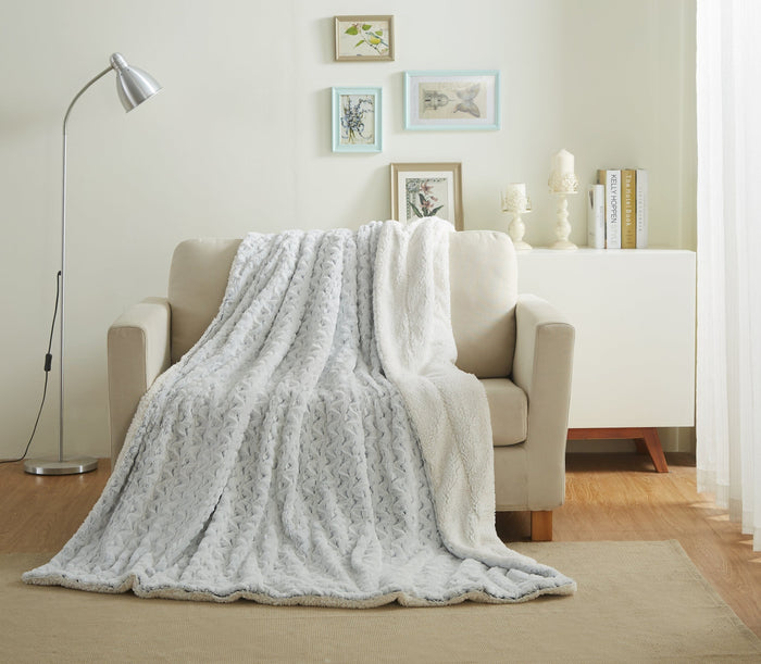 Snowy Owl White Faux Fur Throw Blanket